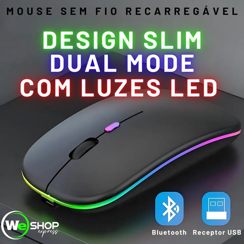 Mouse Slin Sem Fio Recarregável Dual Mode Weshop